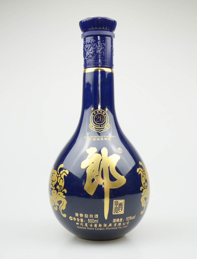 定安县郎酒烤花玻璃酒瓶